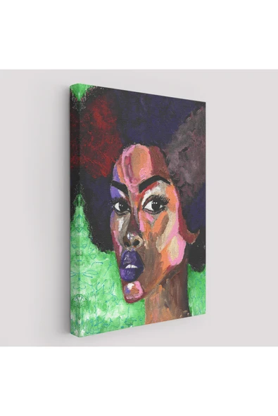 Trezon Afrikalı Kadın Portresi Pop Art Duvar Tablosu-6004 ürün görseli 1