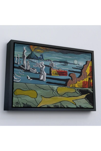 Trezon Ahşap Çerçeveli Salvador Dali - Venüs Rüyası Tablo - Dream Of Venus-7125 ürün görseli 1