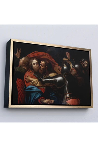 Trezon Ahşap Çerçeveli Caravaggio -İsanın İnişi Tablo - The Taking Of Christ-7146 ürün görseli 1