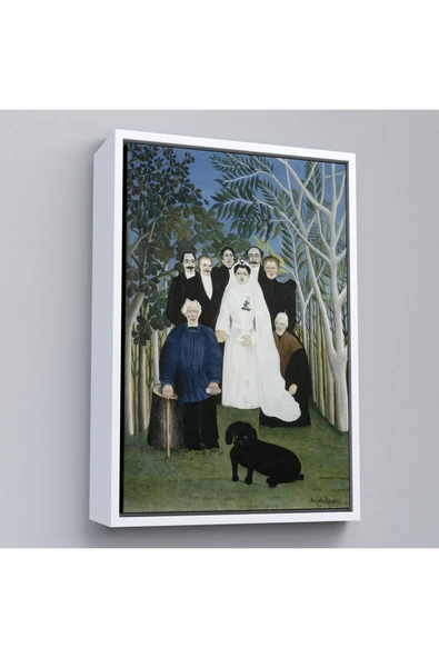 Trezon Ahşap Çerçeveli Henri Emilien Rousseau - Düğün Partisi Tablosu - The Wedding Party-7436 ürün görseli 1