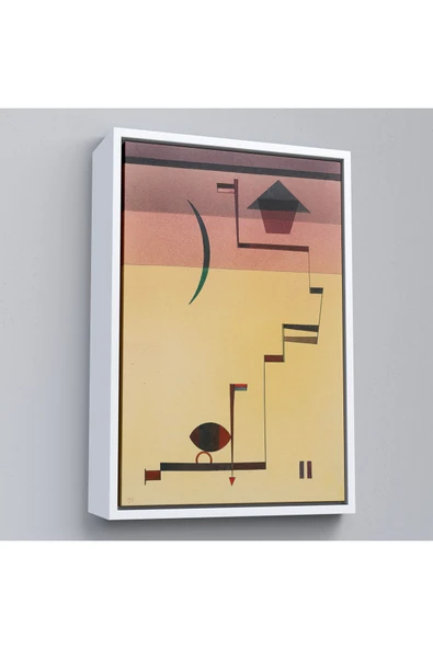 Trezon Ahşap Çerçeveli Wassily Kandinsky - Eckig Açısal Tablo-7490 ürün görseli 1