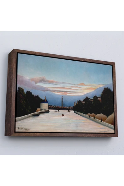 Trezon Ahşap Çerçeveli Henri Julien Félix Rousseau - The Eiffel Tower Eyfel Kulesi Tablosu-7042 ürün görseli 1