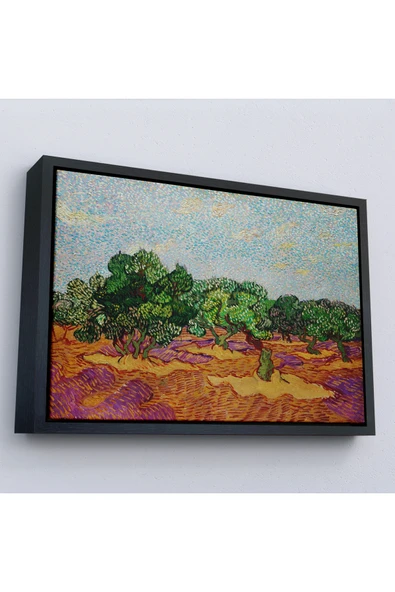 Trezon Ahşap Çerçeveli Vincent Willem Van Gogh - Zeytin Ağaçları Tablosu - Olive Trees-7155 ürün görseli 1