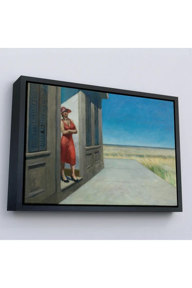 Trezon Ahşap Çerçeveli Edward Hopper - Güney Carolina Sabahı Tablo - South Carolina Morning-7132 ürün görseli 1