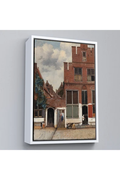 Trezon Ahşap Çerçeveli Johannes Vermeer - Küçük Sokak Tablosu-7472 ürün görseli 1