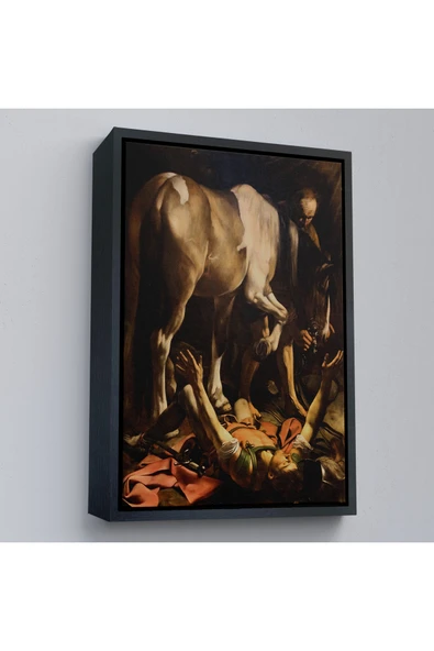Trezon Ahşap Çerçeveli Caravaggio - Aziz Paul'Un Dönüşümü Tablo - The Conversion Of Saint Paul-8104 ürün görseli 1