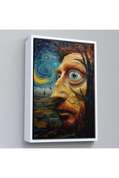 Trezon Ahşap Çerçeveli Vincent Van Gogh Tarzı Portre Tablosu-7817 ürün görseli 1