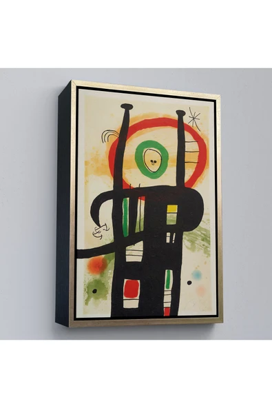 Trezon Ahşap Çerçeveli Joan Miro - Büyük Bilgisayar Tablo-7350 ürün görseli 1