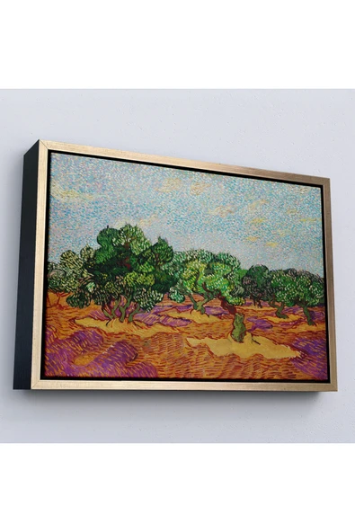 Trezon Ahşap Çerçeveli Vincent Willem Van Gogh - Zeytin Ağaçları Tablosu - Olive Trees-7155 ürün görseli 1