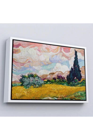 Trezon Ahşap Çerçeveli Vincent Van Gogh - Buğday Tarlası Tablo-7150 ürün görseli 1