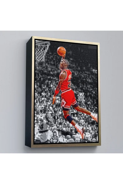 Trezon Ahşap Çerçeveli Michael Jordan Smaç Tablosu-7736 ürün görseli 1
