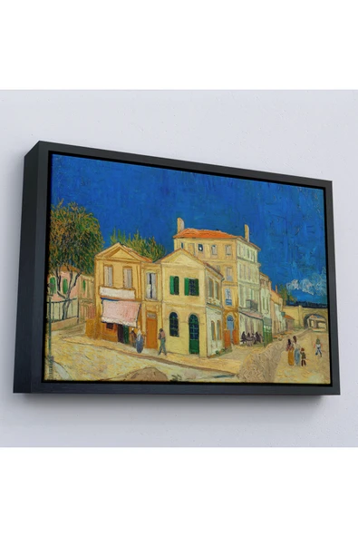 Trezon Ahşap Çerçeveli Vincent Willem Van Gogh - Sarı Ev Tablosu-7157 ürün görseli 1