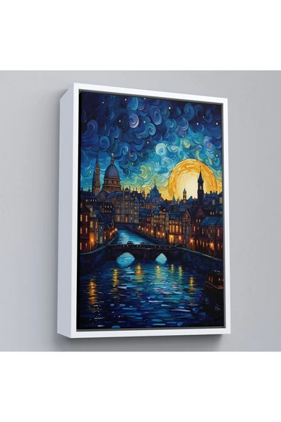 Trezon Ahşap Çerçeveli Vincent Van Gogh Tarzı Venedik Tablosu-7795 ürün görseli 1