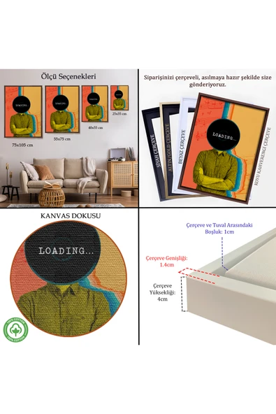 Trezon Ahşap Çerçeveli Pop Art Loading Tablosu-7876 - Resim 5