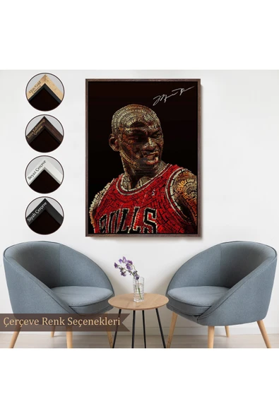 Trezon Ahşap Çerçeveli Michael Jordan Tablo-7739 - Resim 7