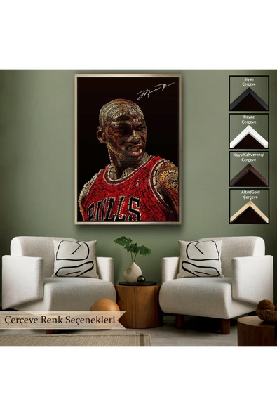 Trezon Ahşap Çerçeveli Michael Jordan Tablo-7739 - Resim 6