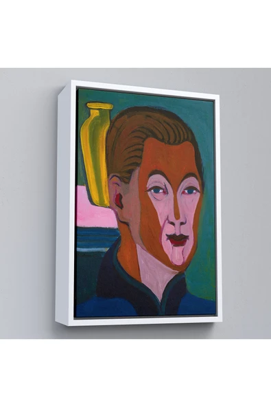 Trezon Ahşap Çerçeveli Ernst Ludwig Kirchner - Ressamın Başkanı Tablosu-7406 ürün görseli 1