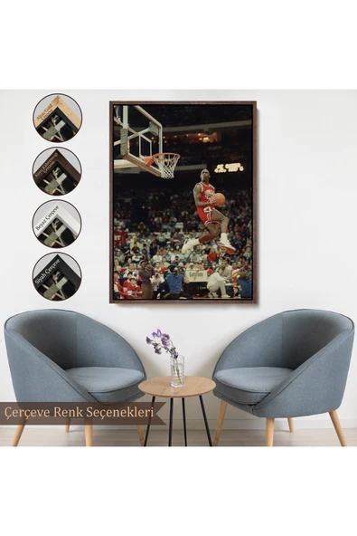 Trezon Ahşap Çerçeveli Michael Jordan Tablo-7965 - Resim 7