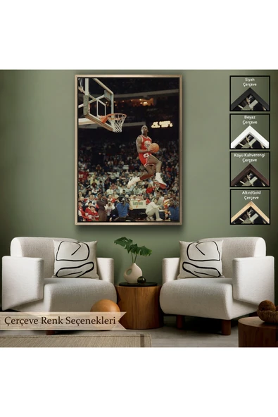 Trezon Ahşap Çerçeveli Michael Jordan Tablo-7965 - Resim 6