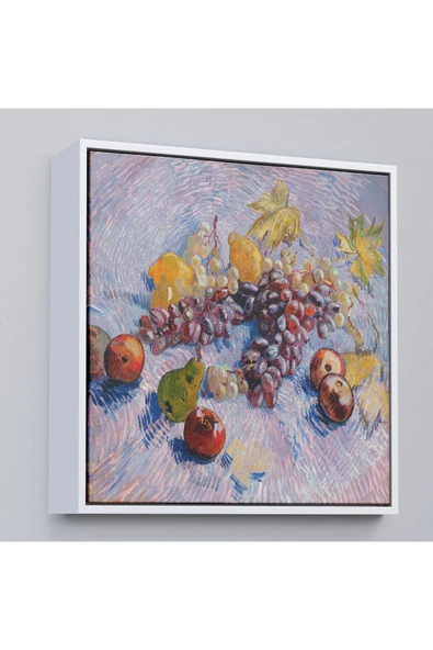 Trezon Ahşap Çerçeveli Vincent Van Gogh Üzüm Limon Armut Ve Elmalar Tablo-8360 ürün görseli 1