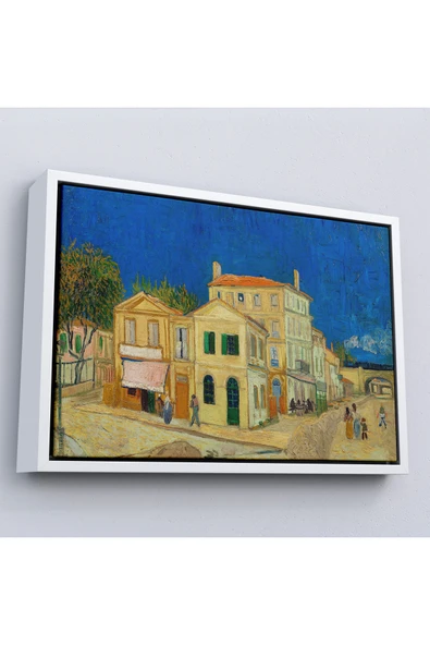 Trezon Ahşap Çerçeveli Vincent Willem Van Gogh - Sarı Ev Tablosu-7157 ürün görseli 1