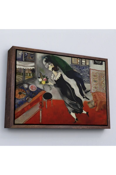 Trezon Ahşap Çerçeveli Marc Chagall - Birthday Doğum Günü Tablosu-7057 ürün görseli 1