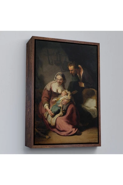 Trezon Ahşap Çerçeveli Rembrandt - Kutsal Aile Tablo - The Holy Family-7431 ürün görseli 1
