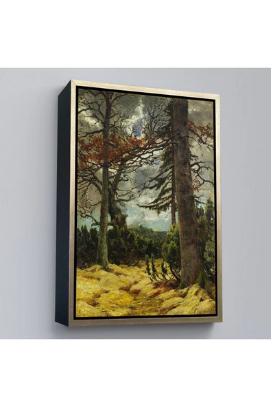 Trezon Ahşap Çerçeveli Franz Marc - İlkbaharda Meşe Ağaçları Tablo-7287 ürün görseli 1