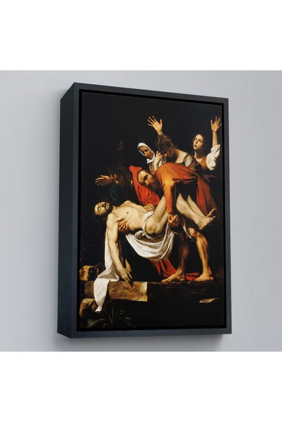 Trezon Ahşap Çerçeveli Caravaggio - İsa'Nın Gömülmesi Tablo - The Entombment Of Christ-7427 ürün görseli 1