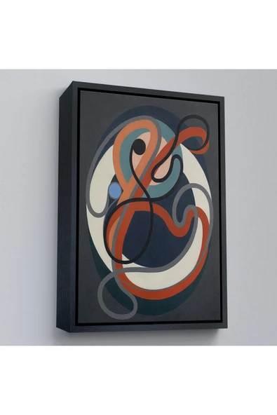 Trezon Ahşap Çerçeveli Auguste Herbin - Soyut Sanat Tablosu-8098 ürün görseli 1