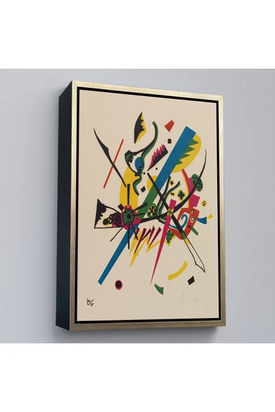 Trezon Ahşap Çerçeveli Wassily Kandinsky - Küçük Dünyalar Tablosu - Small Worlds-7495 ürün görseli 1