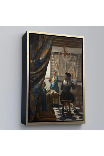 Trezon Ahşap Çerçeveli Johannes Vermeer - Resim Çizme Tablosu-7422 ürün görseli 1