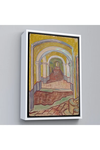 Trezon Ahşap Çerçeveli Vincent Van Gogh - Akıl Hastanesi Koridor Girişi Tablo - Corridor İn The Asylum-7474 ürün görseli 1