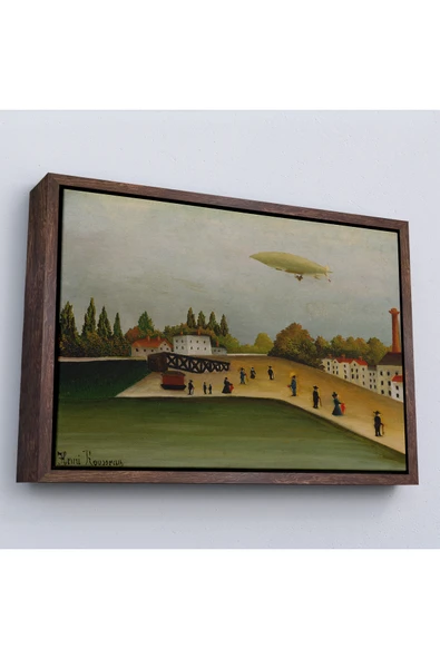 Trezon Ahşap Çerçeveli Henri Rousseau -Tokyo Japonya Quai D'Ivry Tablo-7112 ürün görseli 1