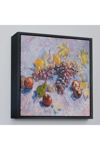 Trezon Ahşap Çerçeveli Vincent Van Gogh Üzüm Limon Armut Ve Elmalar Tablo-8360 ürün görseli 1