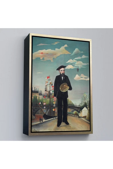 Trezon Ahşap Çerçeveli Henri Rousseau Kendi Tablosu - Self-Portrait-7361 ürün görseli 1