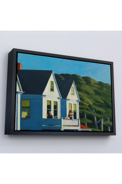 Trezon Ahşap Çerçeveli Edward Hopper - İkinci Kat Güneş Işığı Tablo - Second Story Sunlight-7129 ürün görseli 1
