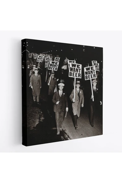 Trezon Bira İstiyoruz, Olağandışı 1931 Yasak Protesto Fotoğrafı Kanvas Tablo-5336 ürün görseli 1