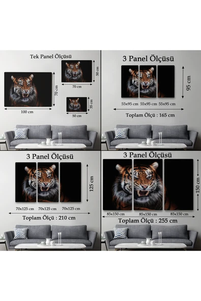 Trezon Kaplan Dekoratif Kanvas Tablo 1156 - Resim 6