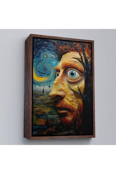 Trezon Ahşap Çerçeveli Vincent Van Gogh Tarzı Portre Tablosu-7817 ürün görseli 1