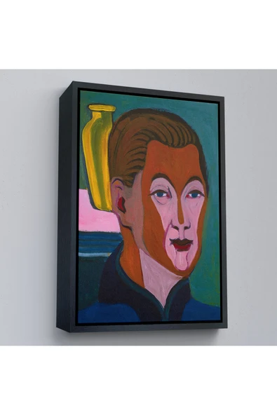 Trezon Ahşap Çerçeveli Ernst Ludwig Kirchner - Ressamın Başkanı Tablosu-7406 ürün görseli 1
