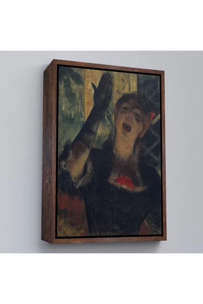 Trezon Ahşap Çerçeveli Edgar Degas - Cafe Singer Tablo-8088 ürün görseli 1