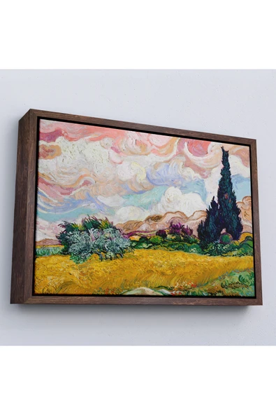 Trezon Ahşap Çerçeveli Vincent Van Gogh - Buğday Tarlası Tablo-7150 ürün görseli 1