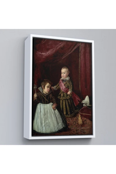 Trezon Ahşap Çerçeveli Diego Velázquez - Prens Balthasar Charles Cüceyle Birlikte Tablo-7282 ürün görseli 1