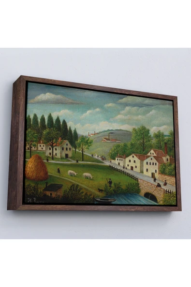 Trezon Ahşap Çerçeveli Rousseau - Bebek Arabaları Pastoral Tablosu-7108 ürün görseli 1