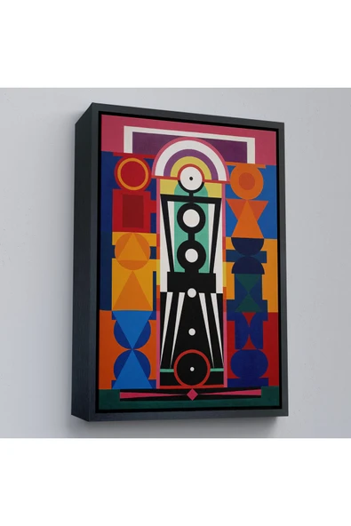 Trezon Ahşap Çerçeveli Auguste Herbin - Kompozisyon Tablosu-8093 ürün görseli 1