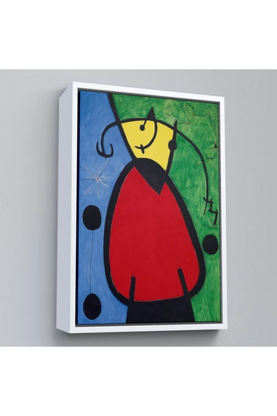 Trezon Ahşap Çerçeveli Joan Miro - Suyut Kadın Tablosu-7299 ürün görseli 1