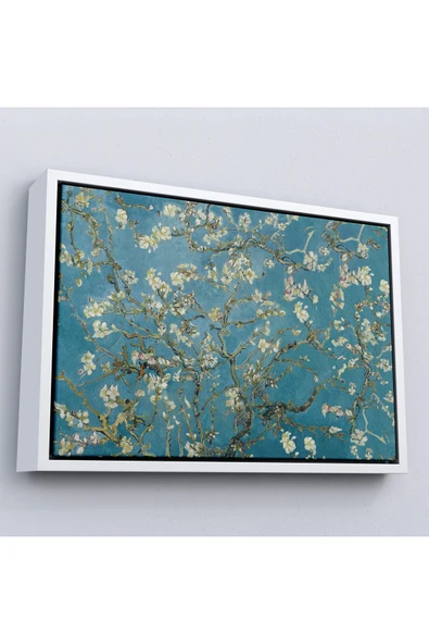 Trezon Ahşap Çerçeveli Vincent Van Gogh - Çiçek Açan Badem Ağacı Tablosu-7050 ürün görseli 1