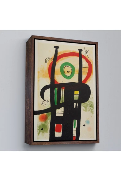 Trezon Ahşap Çerçeveli Joan Miro - Büyük Bilgisayar Tablo-7350 ürün görseli 1