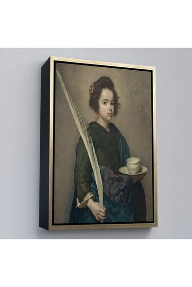 Trezon Ahşap Çerçeveli Diego Velazquez - Aziz Rufina Tablo-7390 ürün görseli 1